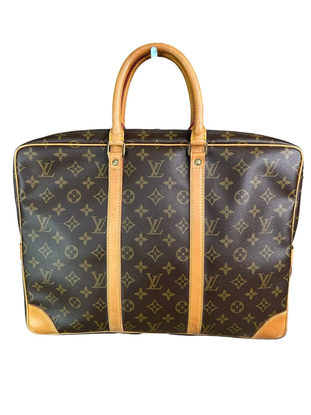 Louis Vuitton Brown Monogram Canvas Briefcase with Vachetta Trim
